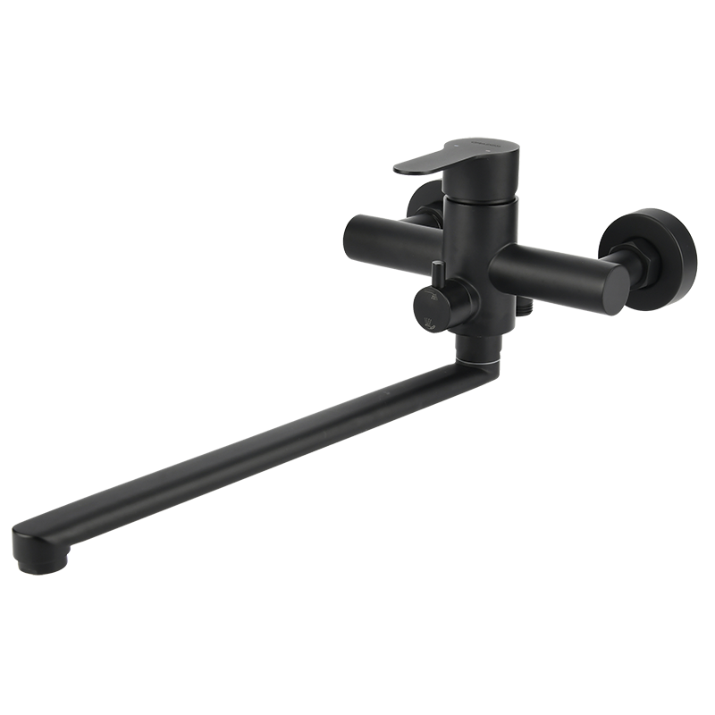 Смеситель для ванны с длинным изливом HUGG BLACK