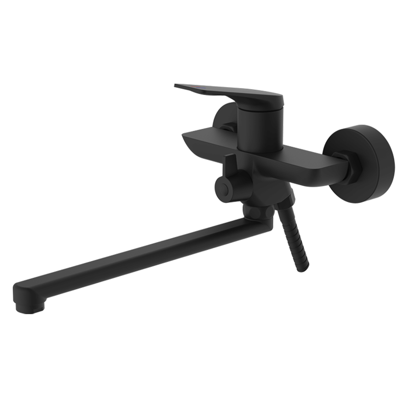 Смеситель для ванны с длинным изливом SOLEN BLACK