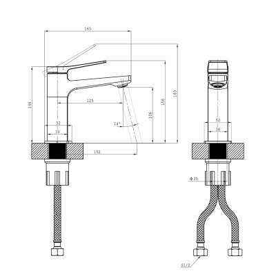 Схема Сместель для раковины BRETTA GUN GREY