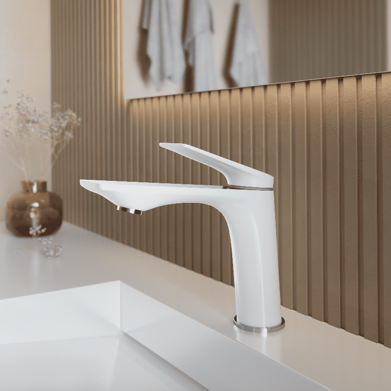 Смеситель для раковины SOLEN WHITE