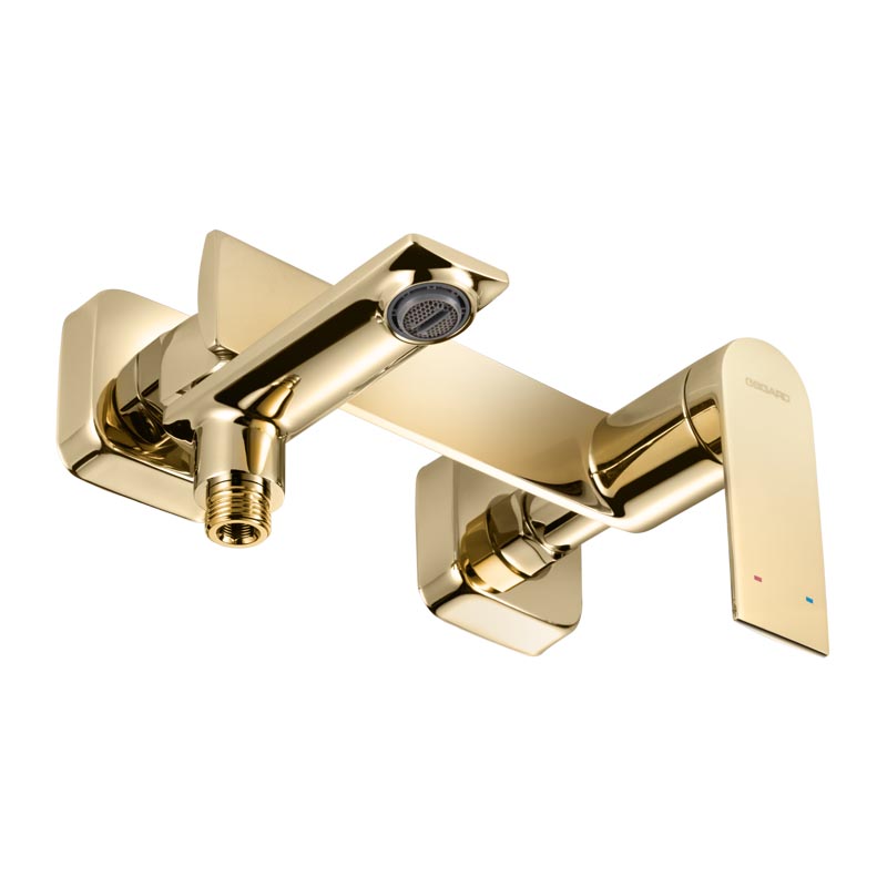 Смеситель для ванны с коротким изливом и гарнитуром FENDI POLISH GOLD