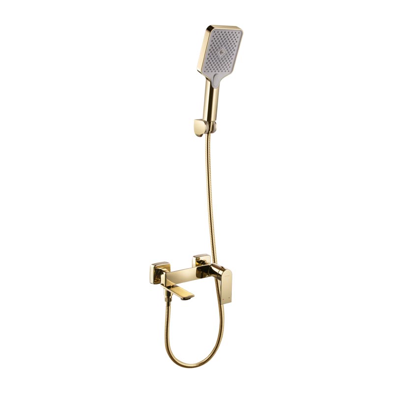 Смеситель для ванны с коротким изливом и гарнитуром FENDI POLISH GOLD