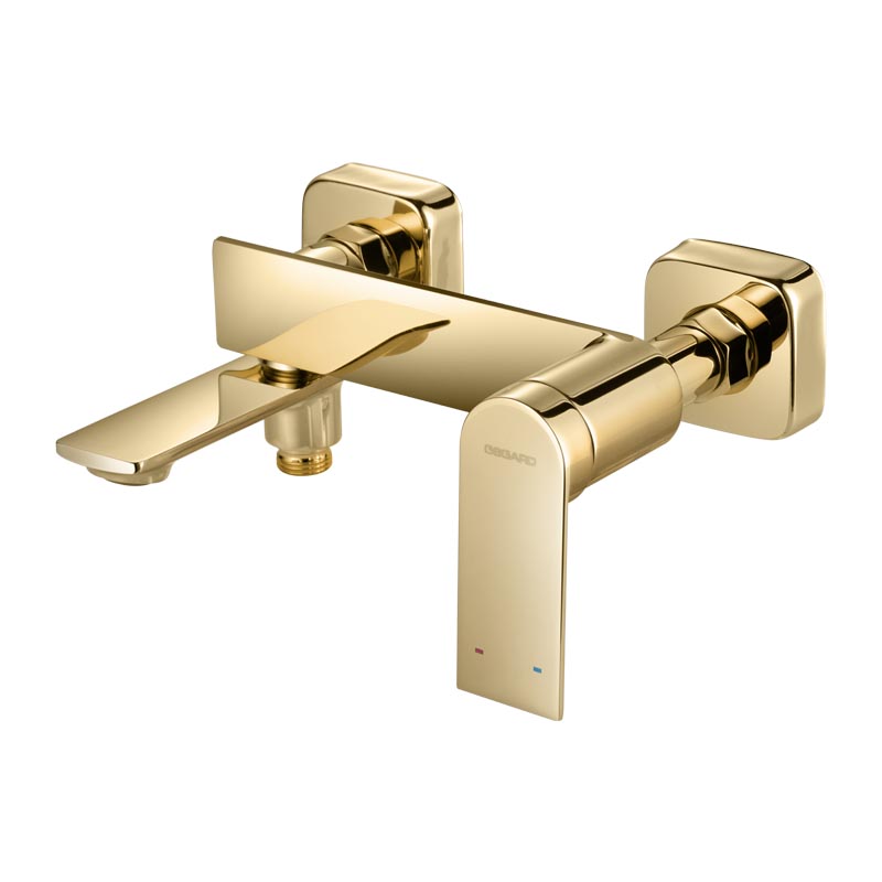 Смеситель для ванны с коротким изливом и гарнитуром FENDI POLISH GOLD